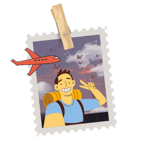 illustration card with victory sign on image